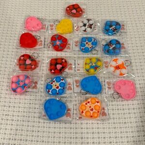 New Heart Pop Fidget Keychain Kids OS Multicolor Valentine 19pc Set Party Favor